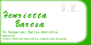 henrietta barcsa business card